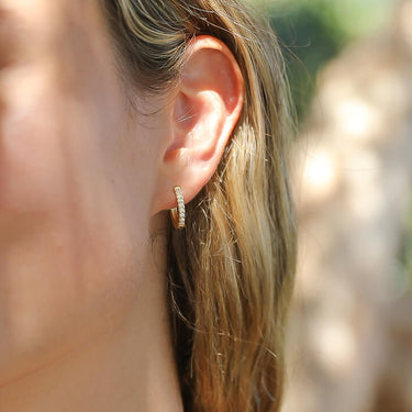 Gold CZ Huggie Earrings